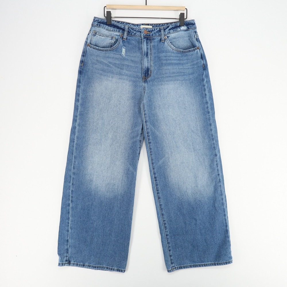 Wide Leg Blue Denim Jeans